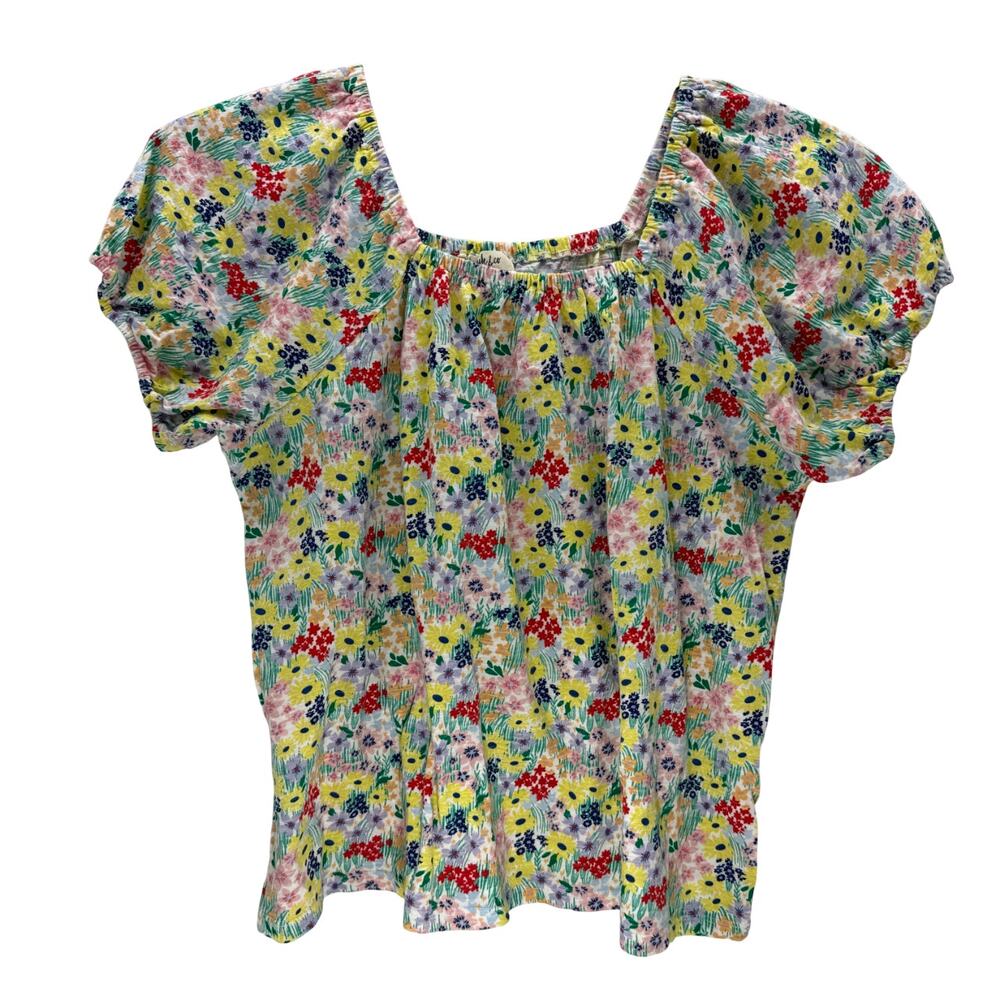 Style & Co Cotton Multicolor Floral Short Sleeve Pull-On Top Women 2X Shirt